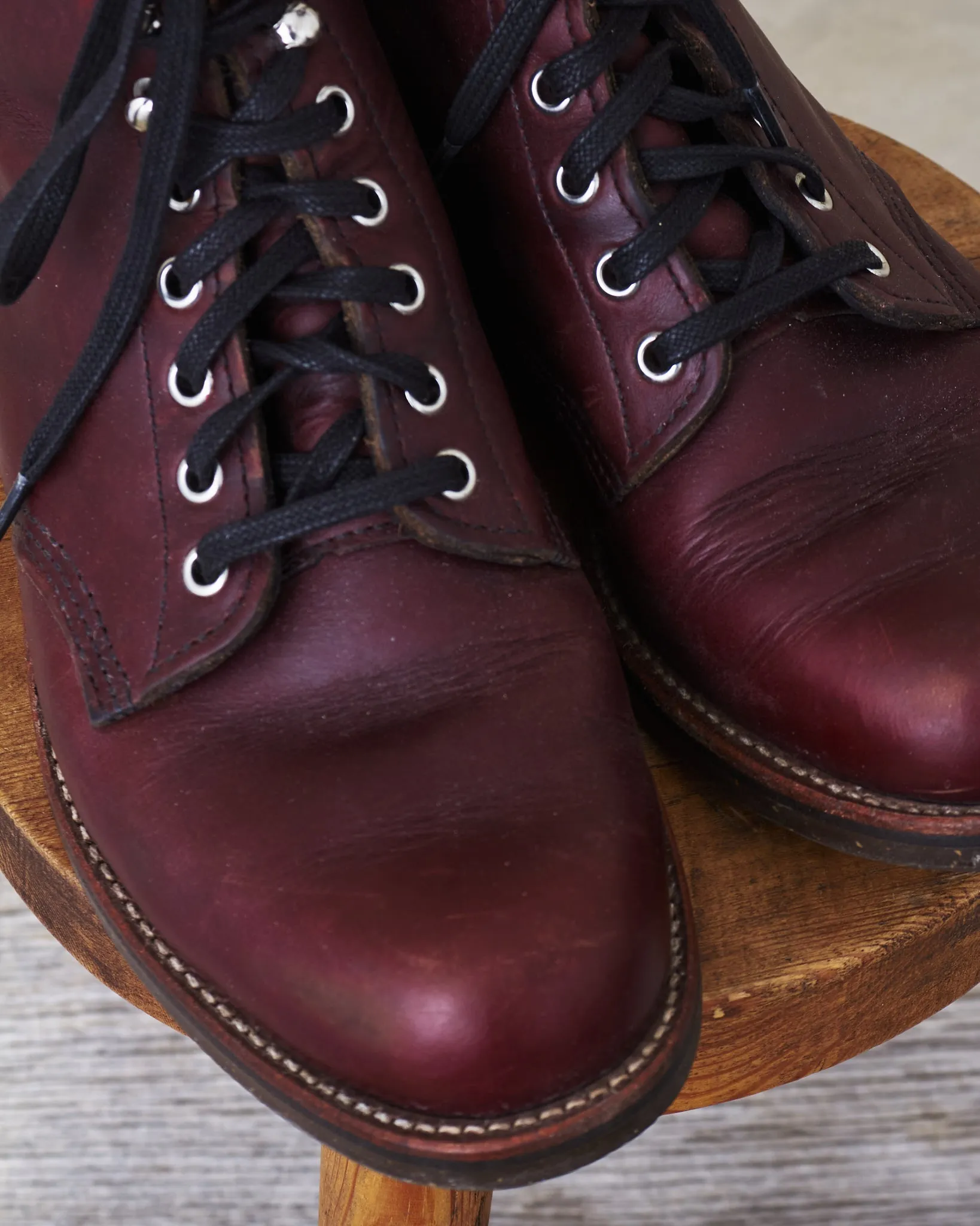 Second Hand Chippewa Service Boots 1939 Burgundy Chromexcel US 8