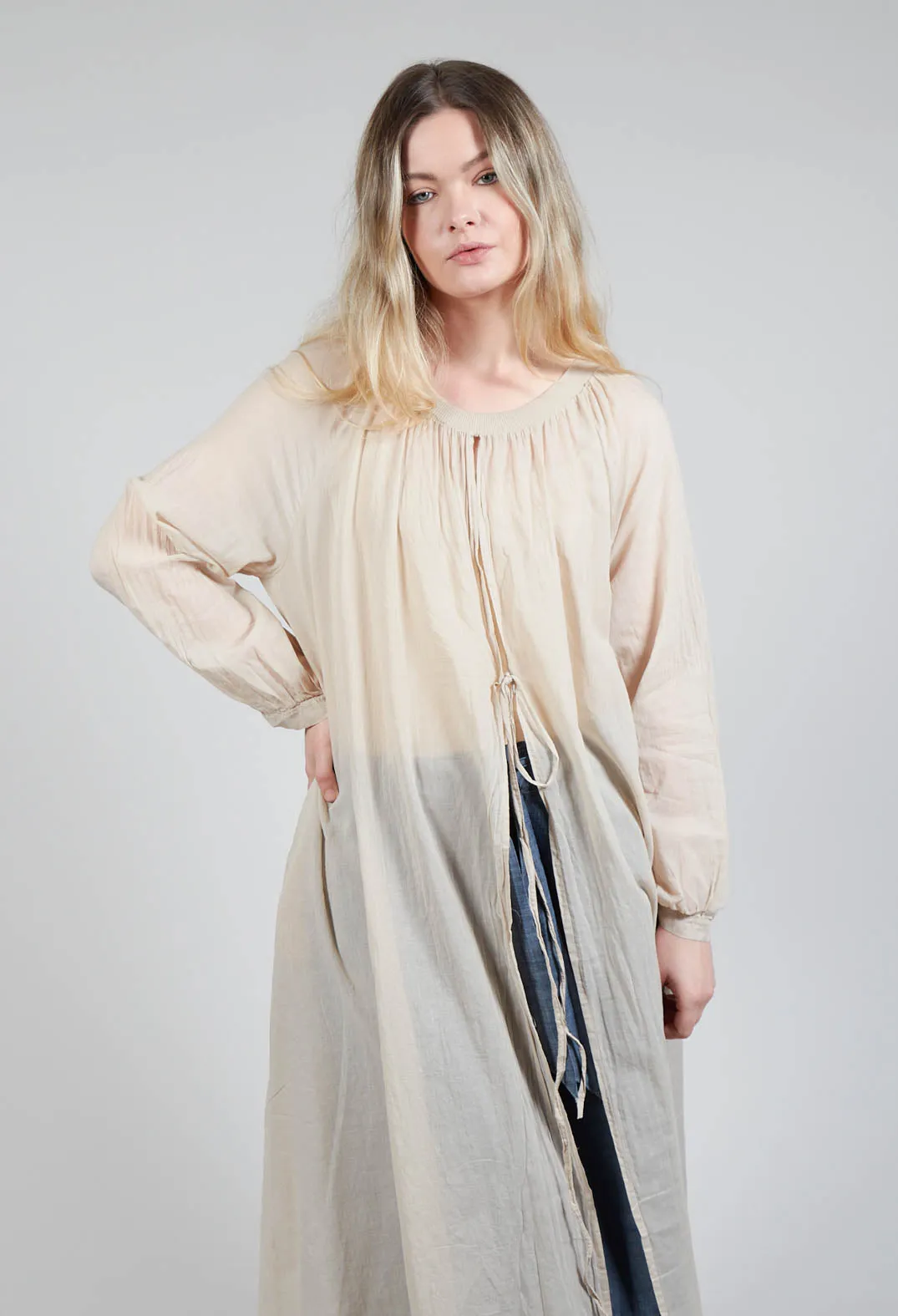 Sheer Tunic in Oatmeal