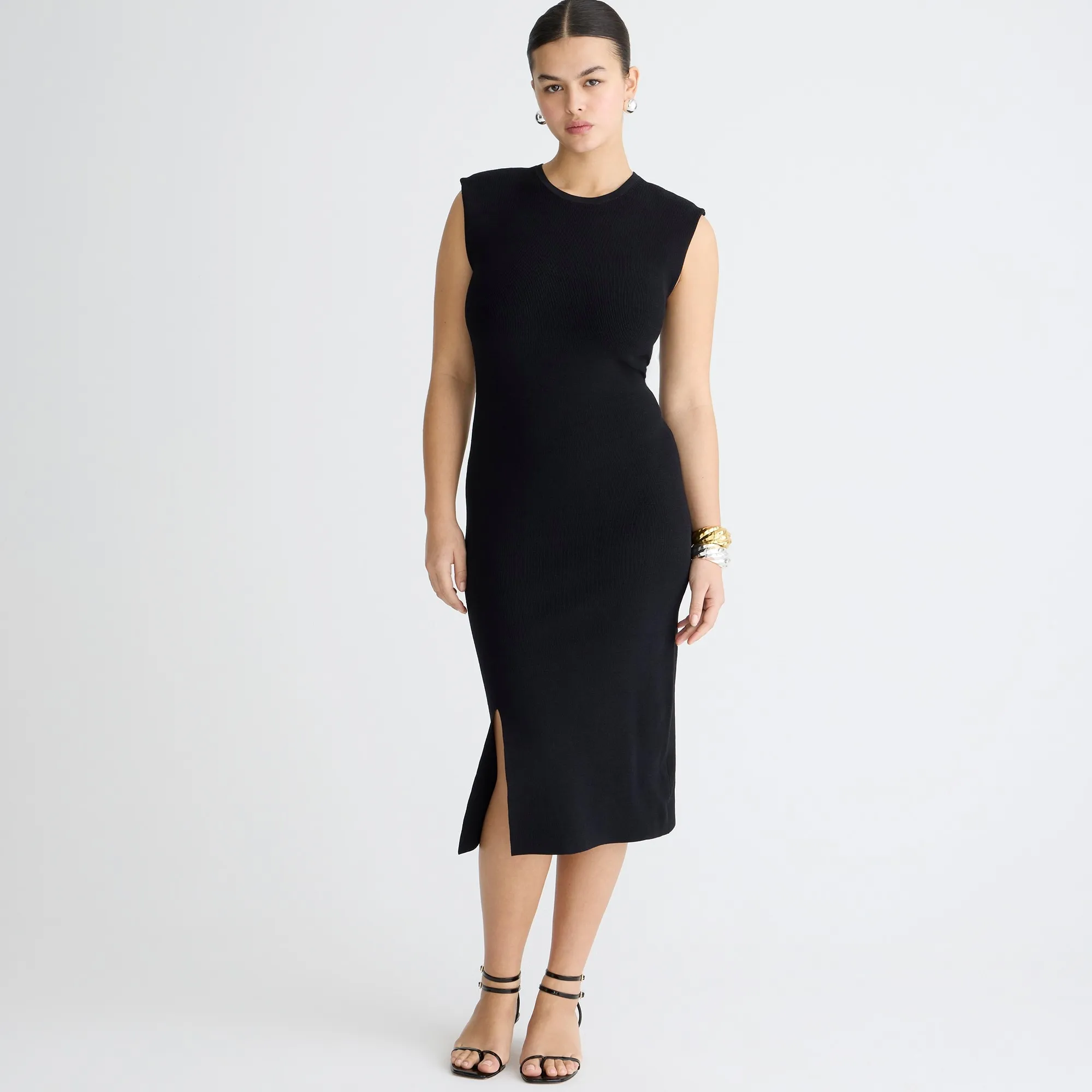 Sleeveless sweater-dress in stretch viscose blend