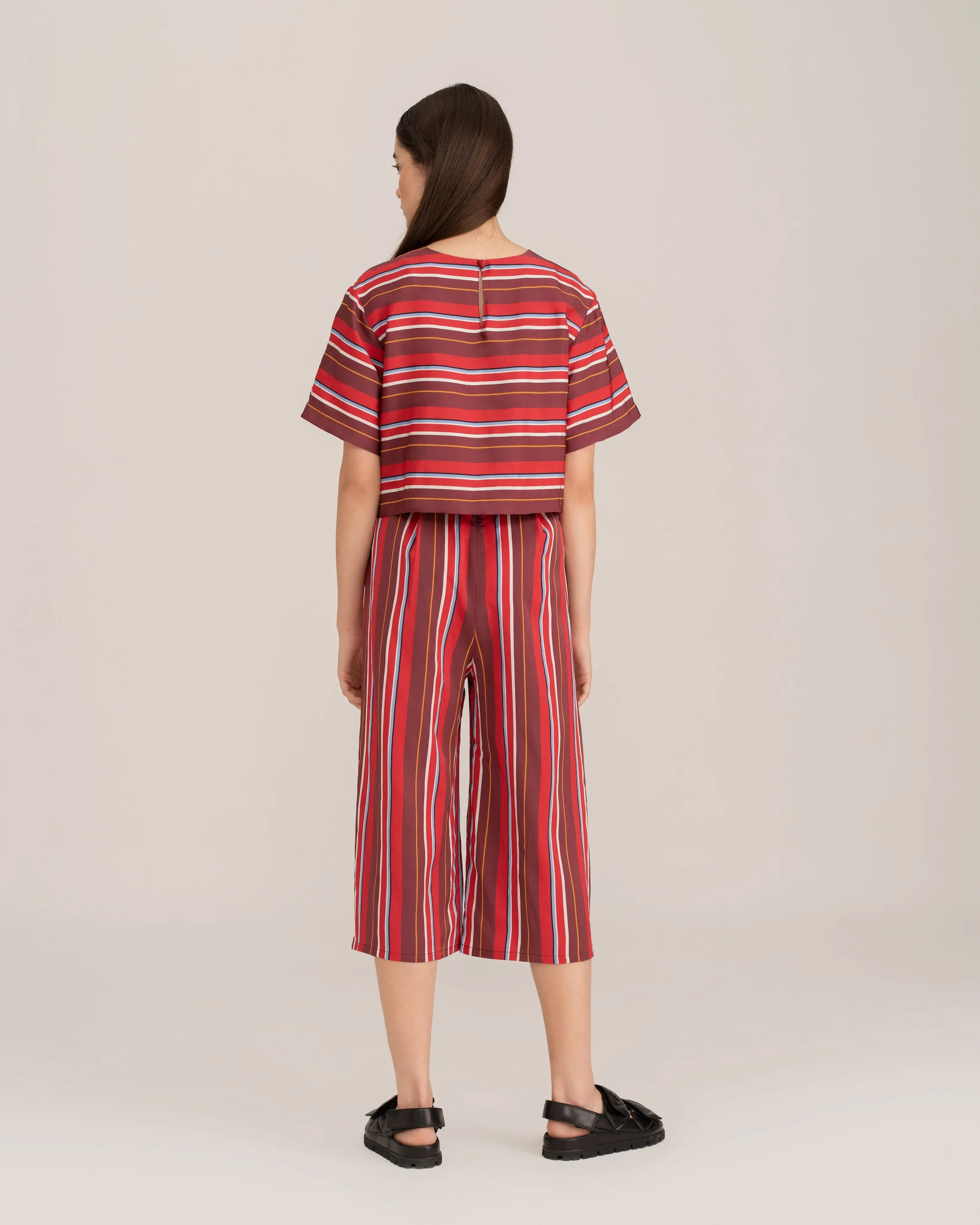 Striped Culottes in Rust