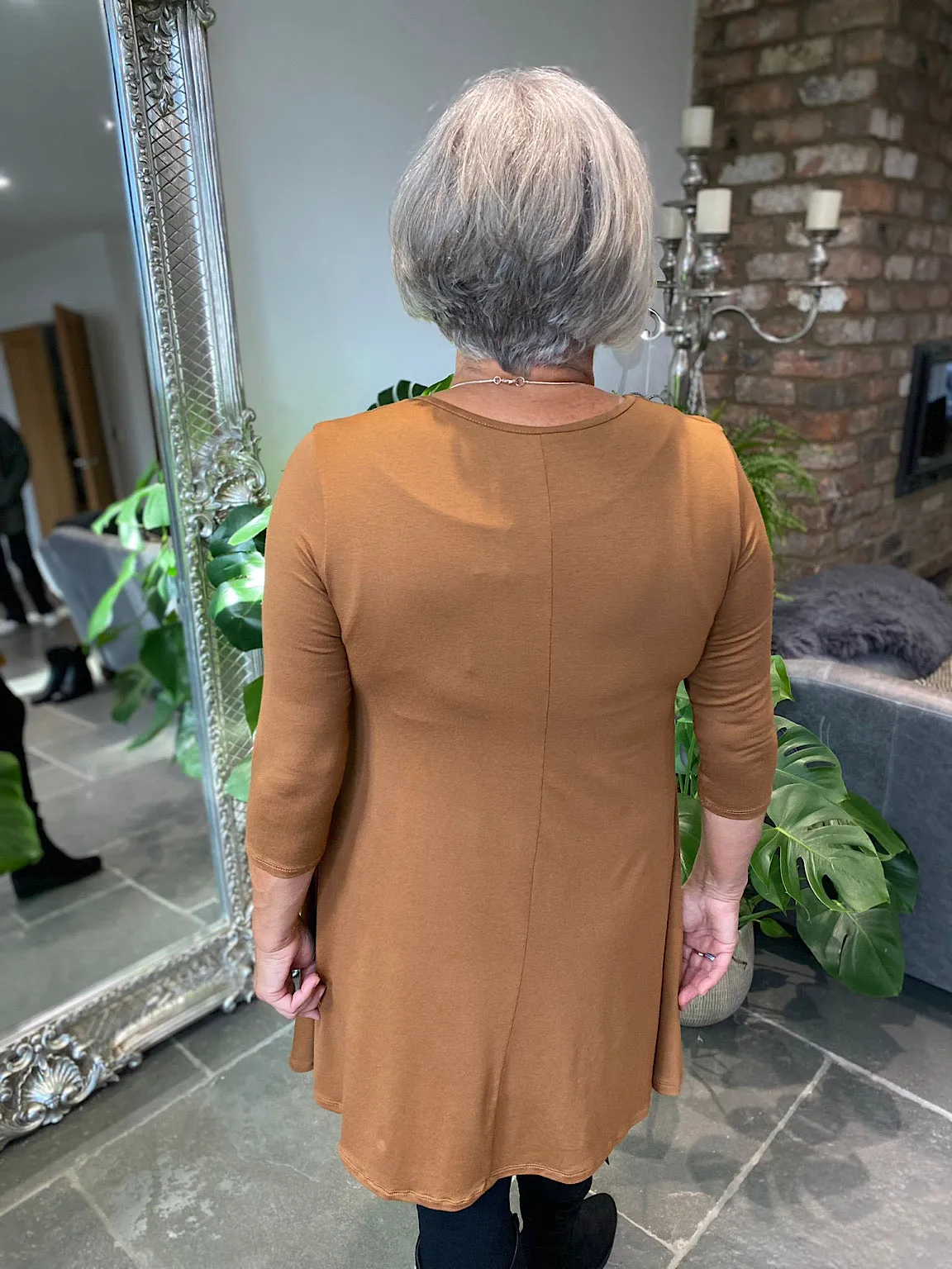 Tan 3/4 Sleeve Tunic Paris