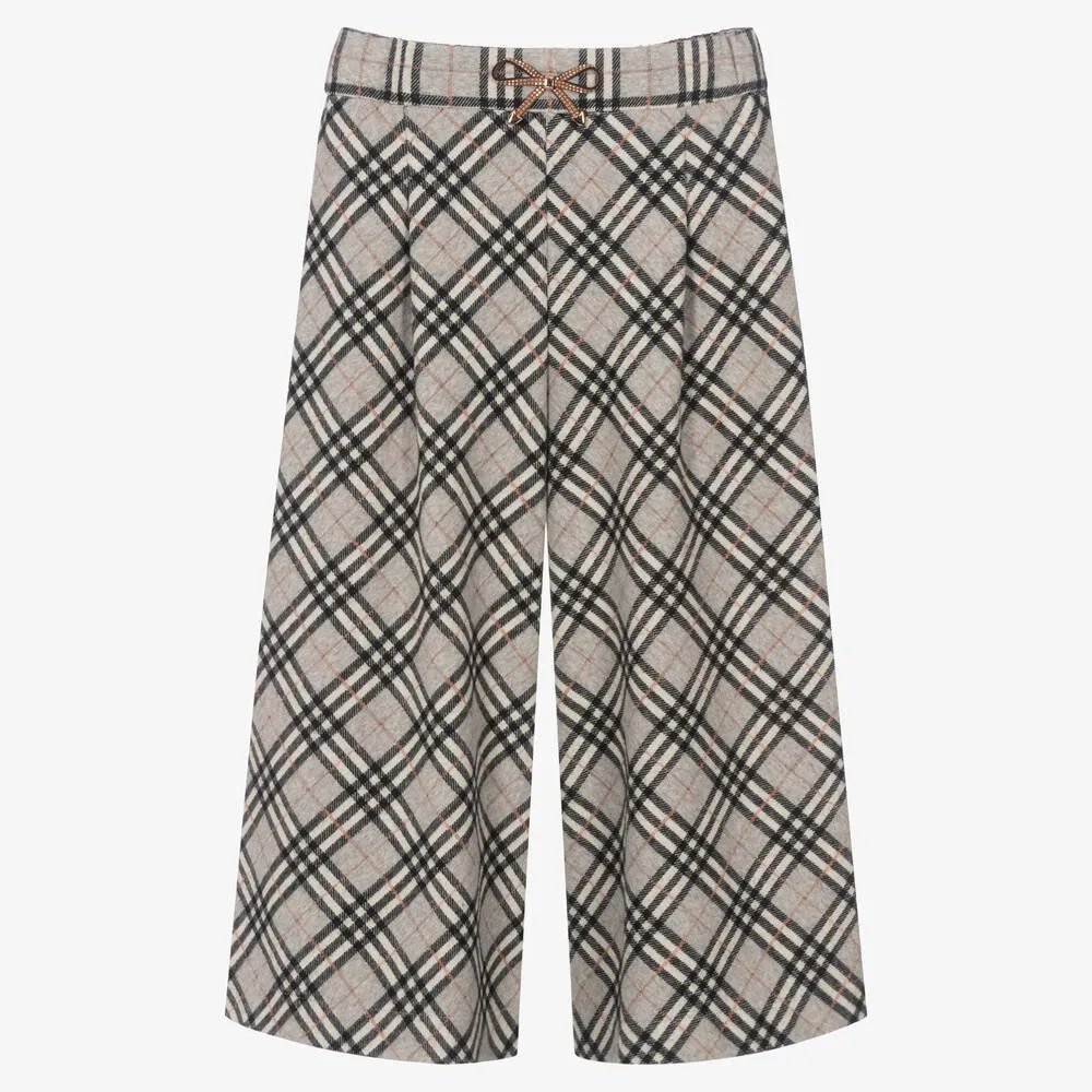 Teen Girls Grey Check Culottes