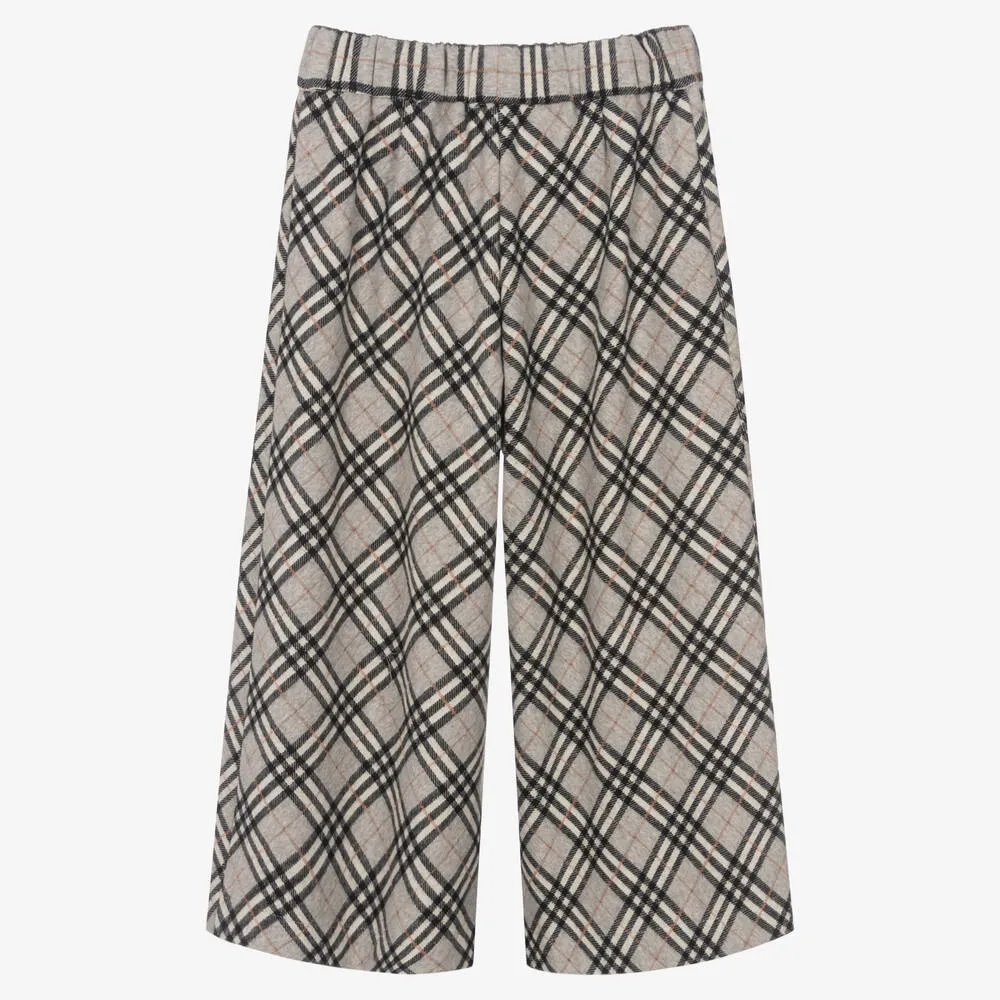 Teen Girls Grey Check Culottes