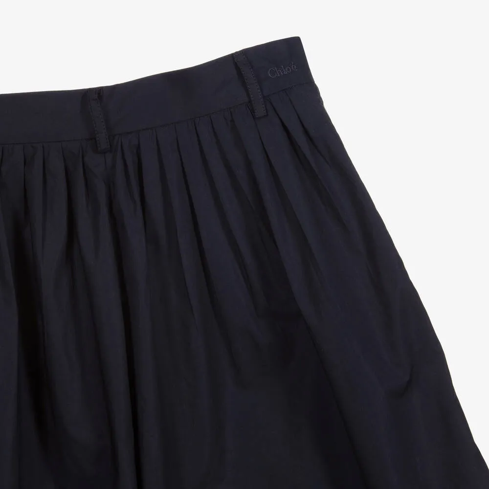 Teen Navy Blue Cotton Culottes