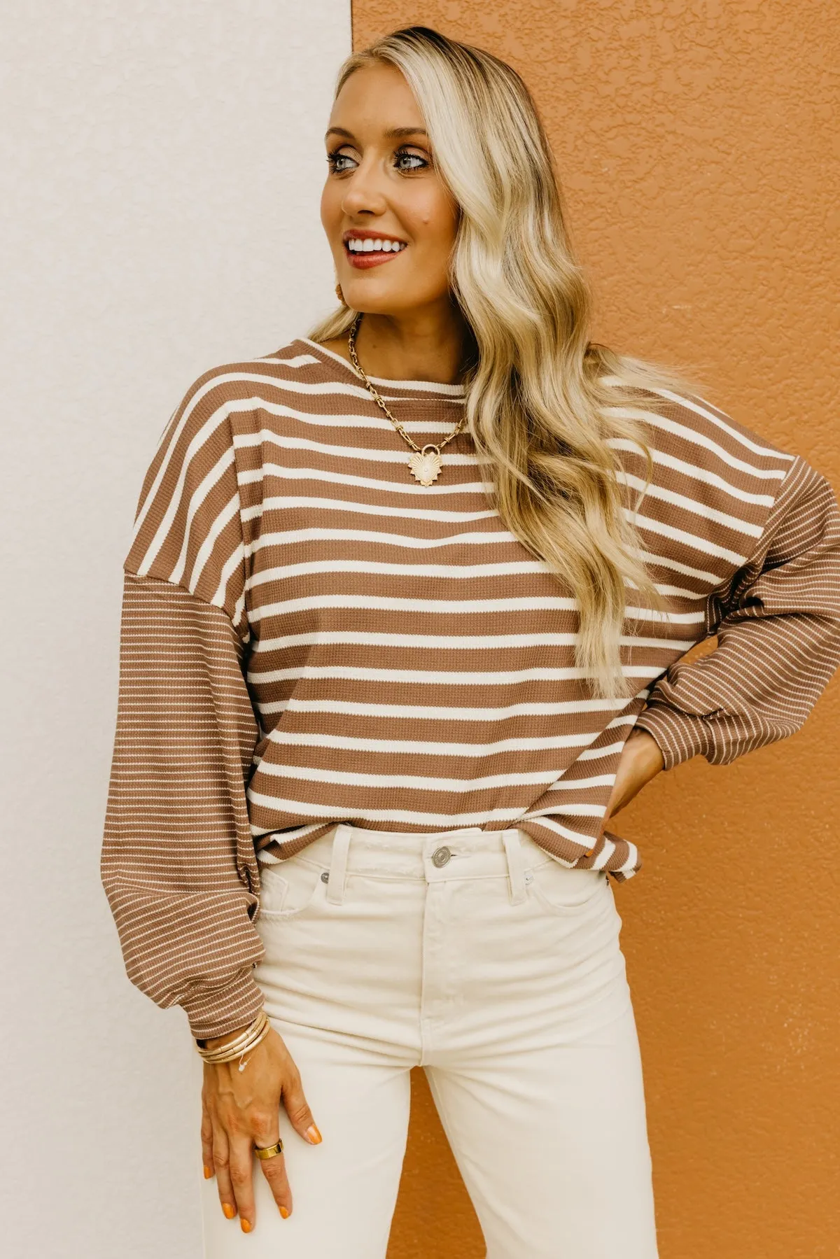 The Beckham Striped Mix Media Sweater