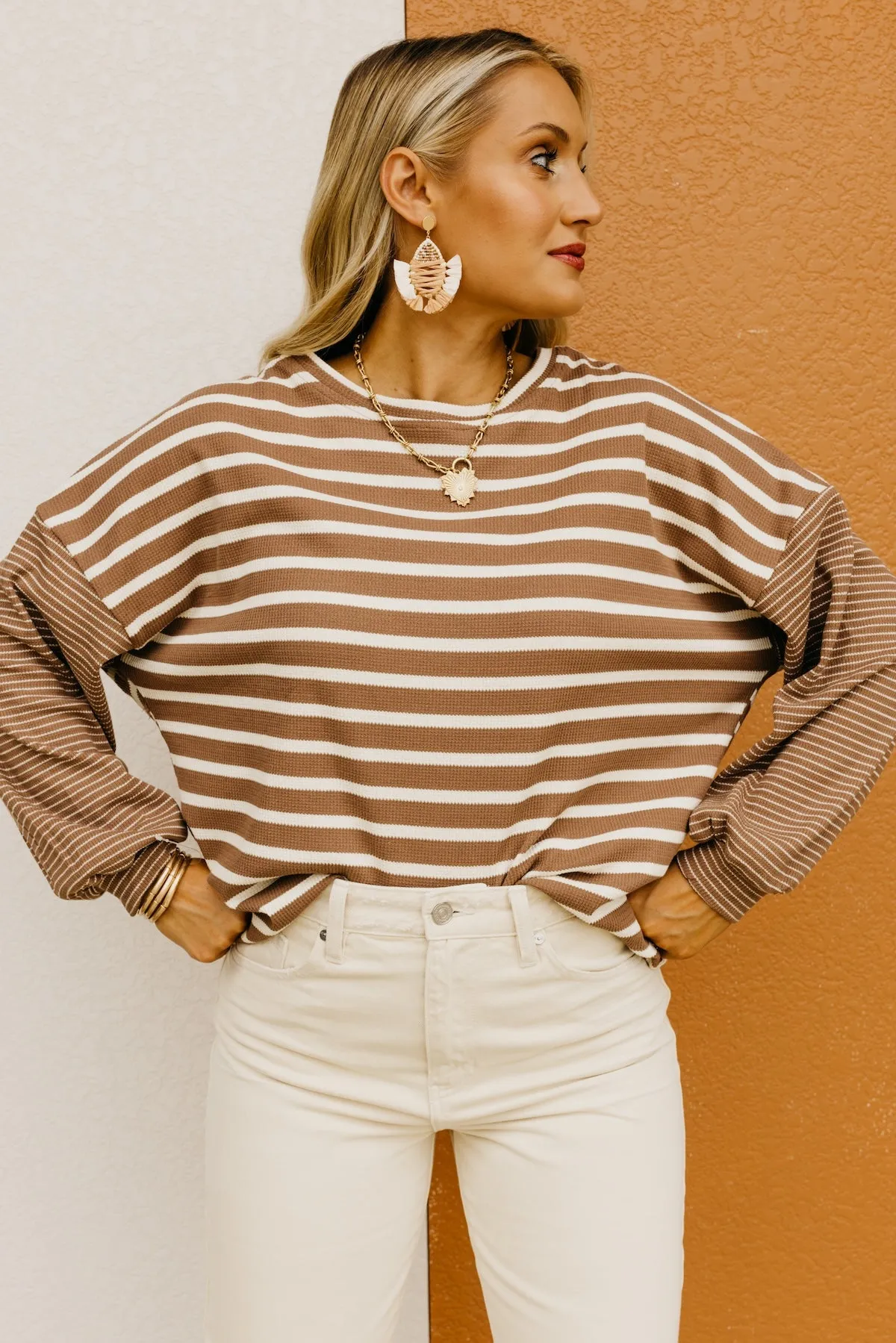 The Beckham Striped Mix Media Sweater