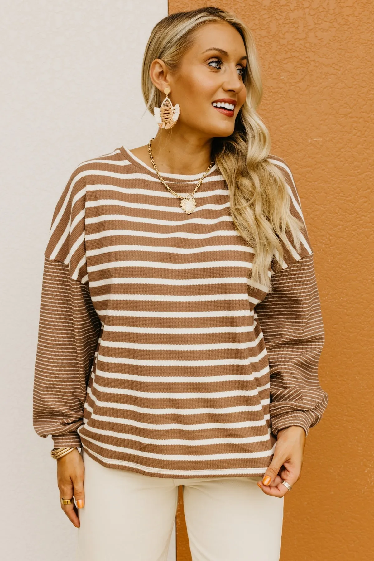 The Beckham Striped Mix Media Sweater