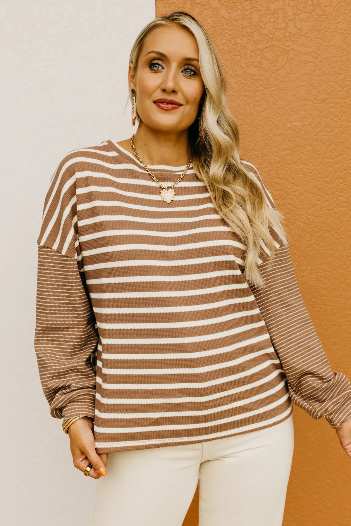 The Beckham Striped Mix Media Sweater