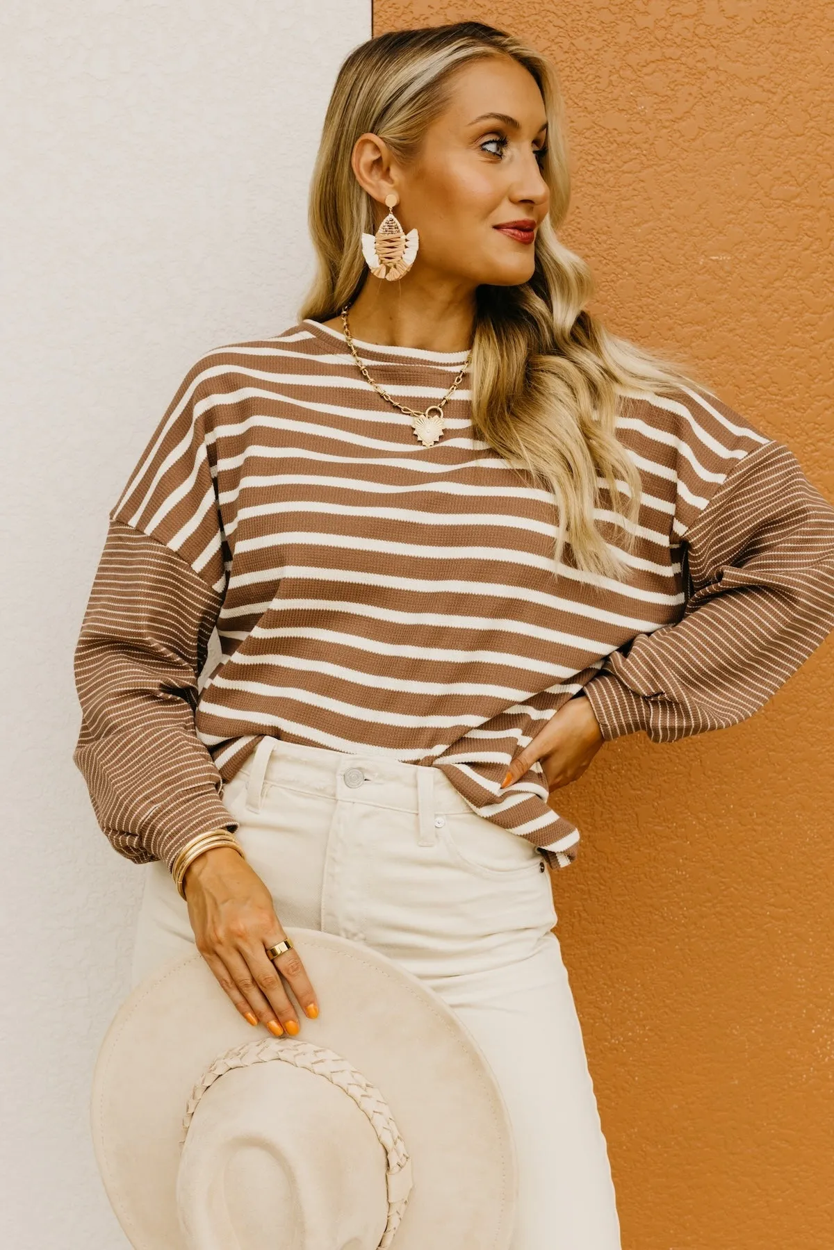 The Beckham Striped Mix Media Sweater