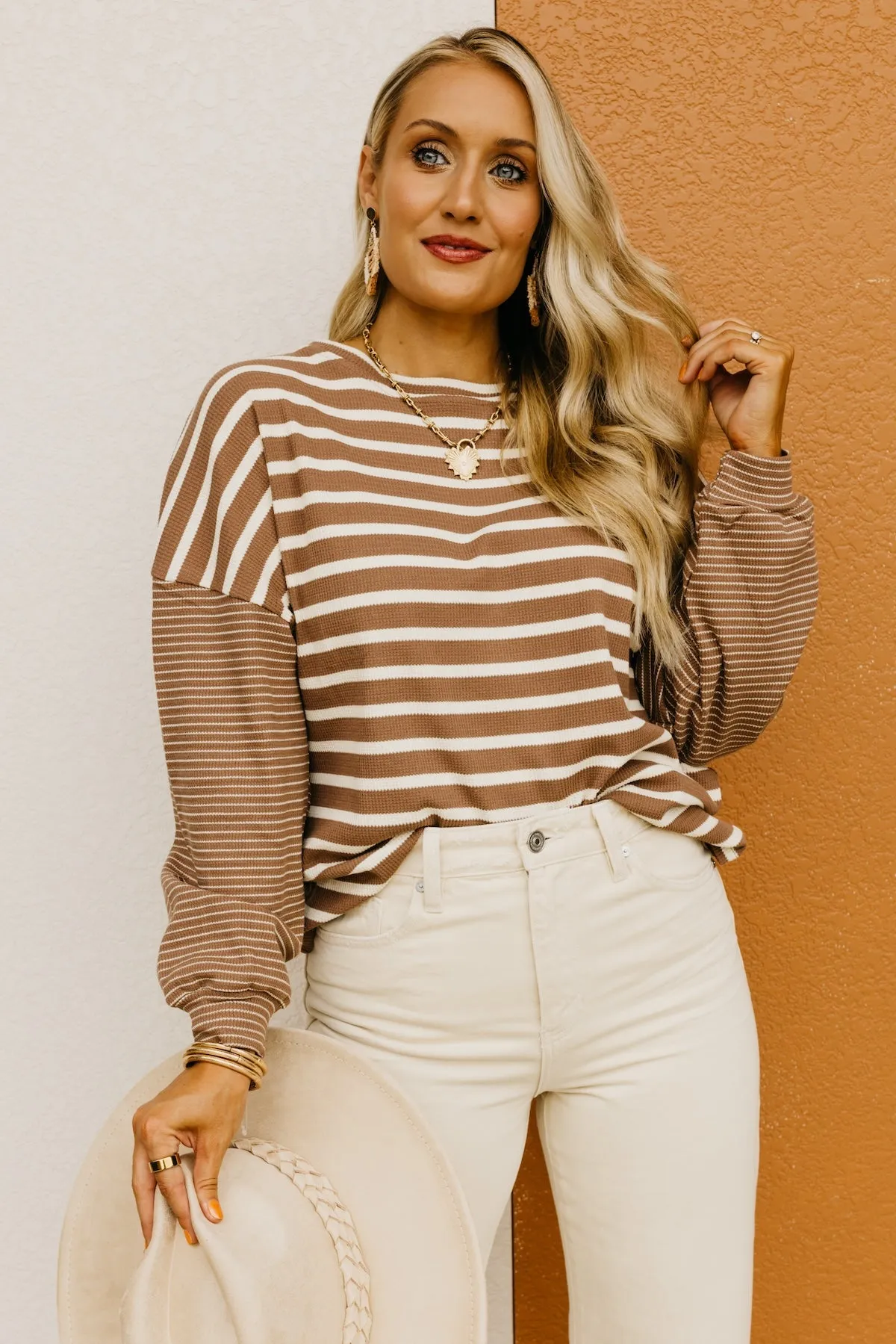 The Beckham Striped Mix Media Sweater