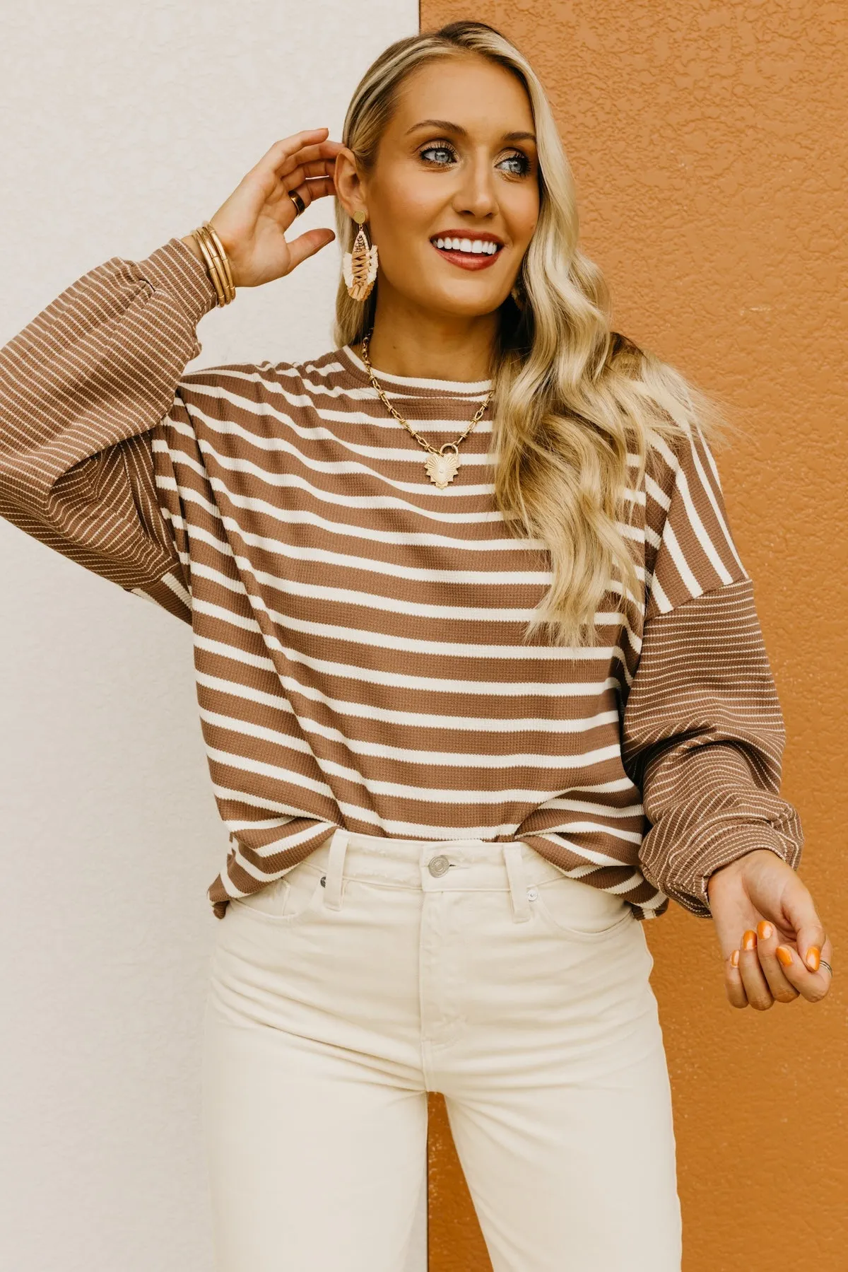 The Beckham Striped Mix Media Sweater