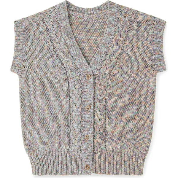 The Sunday Collective Greenwich Cable Knit Recycle Vest, Multi