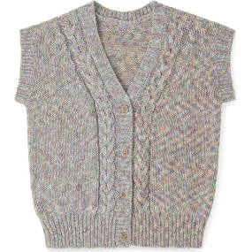 The Sunday Collective Greenwich Cable Knit Recycle Vest, Multi