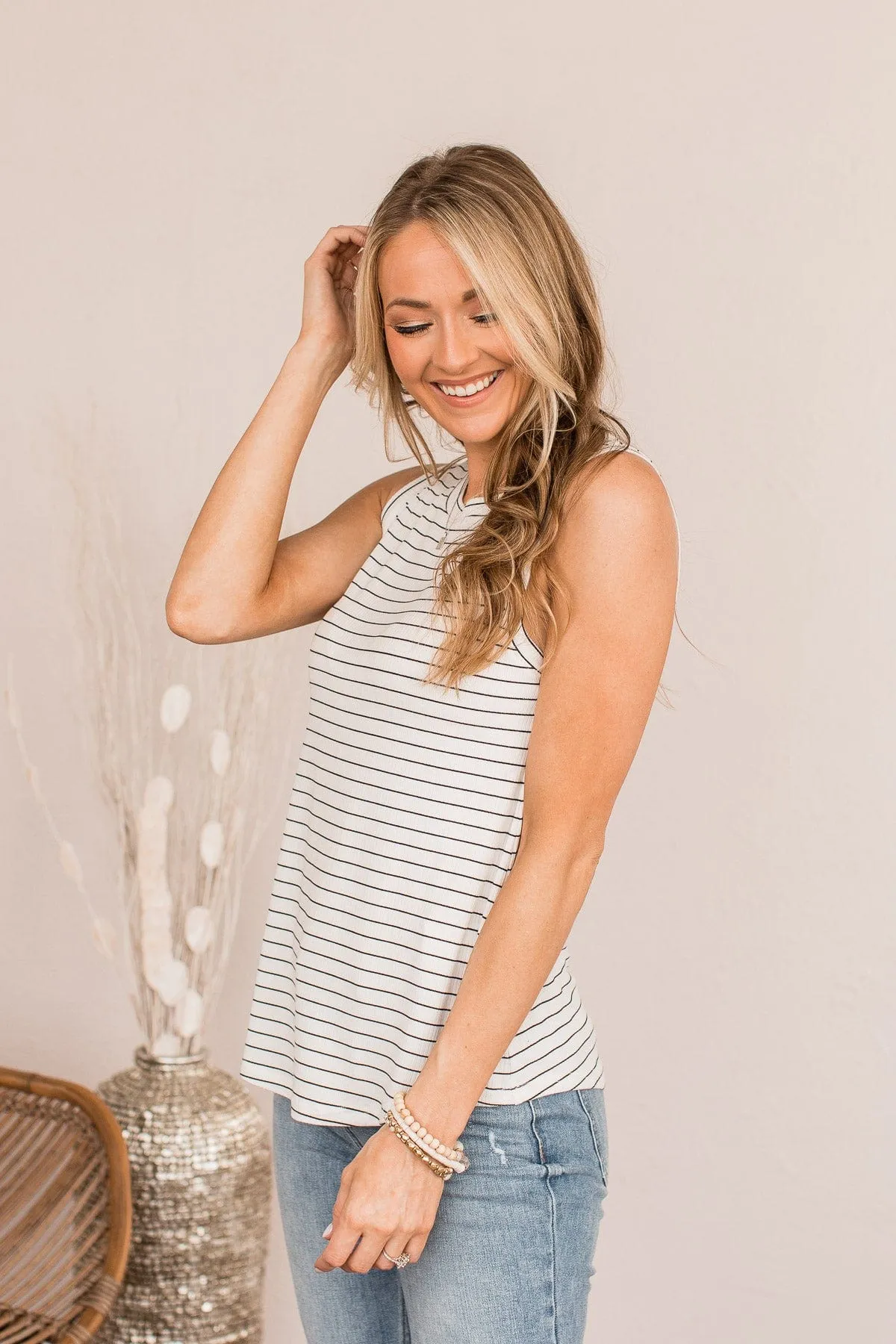 Thread & Supply Kiss Me Hard Striped Top- Ivory