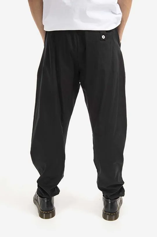 Tom Wood cotton trousers Purth Pant Rigato black color