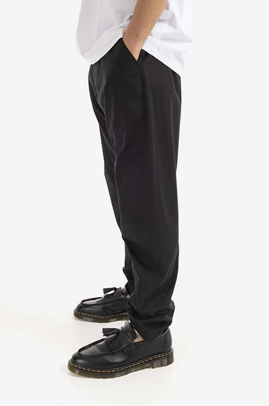 Tom Wood cotton trousers Purth Pant Rigato black color