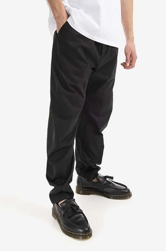 Tom Wood cotton trousers Purth Pant Rigato black color