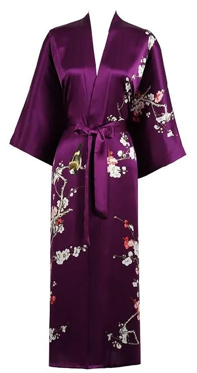 Traditional Silk Cherry Blossom Kimono (in stock, 3 day delivery)