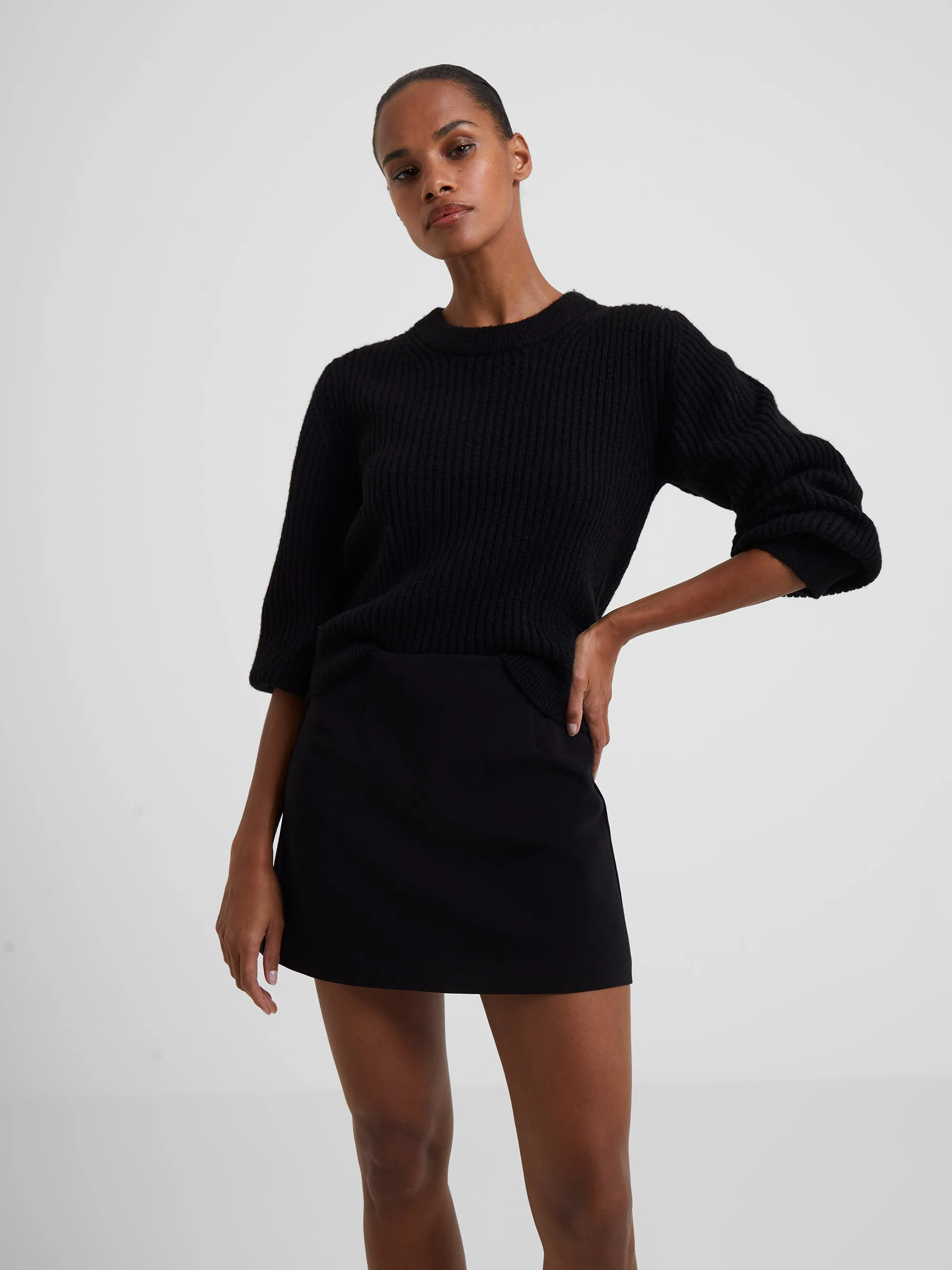 Vhari Knit Ribbed Crew Neck Sweater