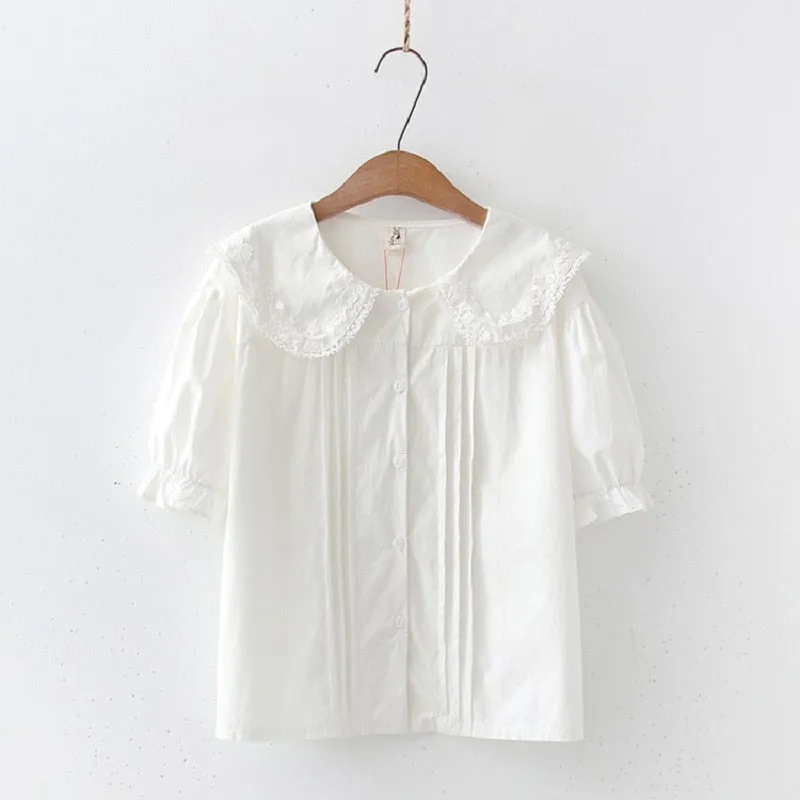 White Bunny Collar Kawaii Lolita Shirt