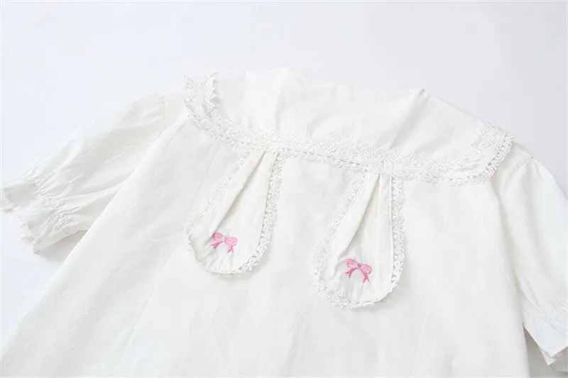 White Bunny Collar Kawaii Lolita Shirt