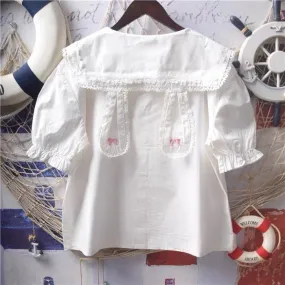 White Bunny Collar Kawaii Lolita Shirt