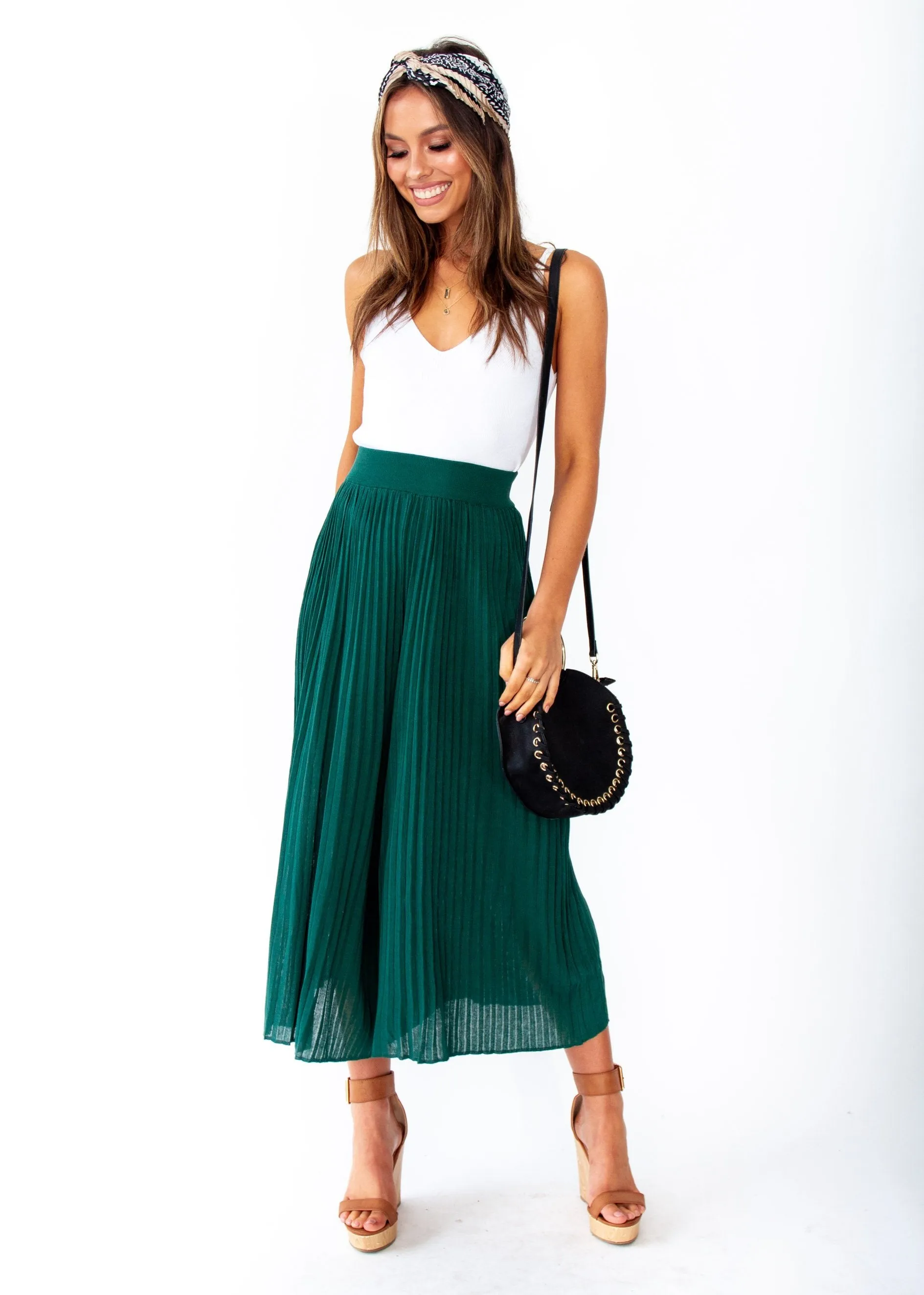 Wintercrest Knit Culottes - Emerald