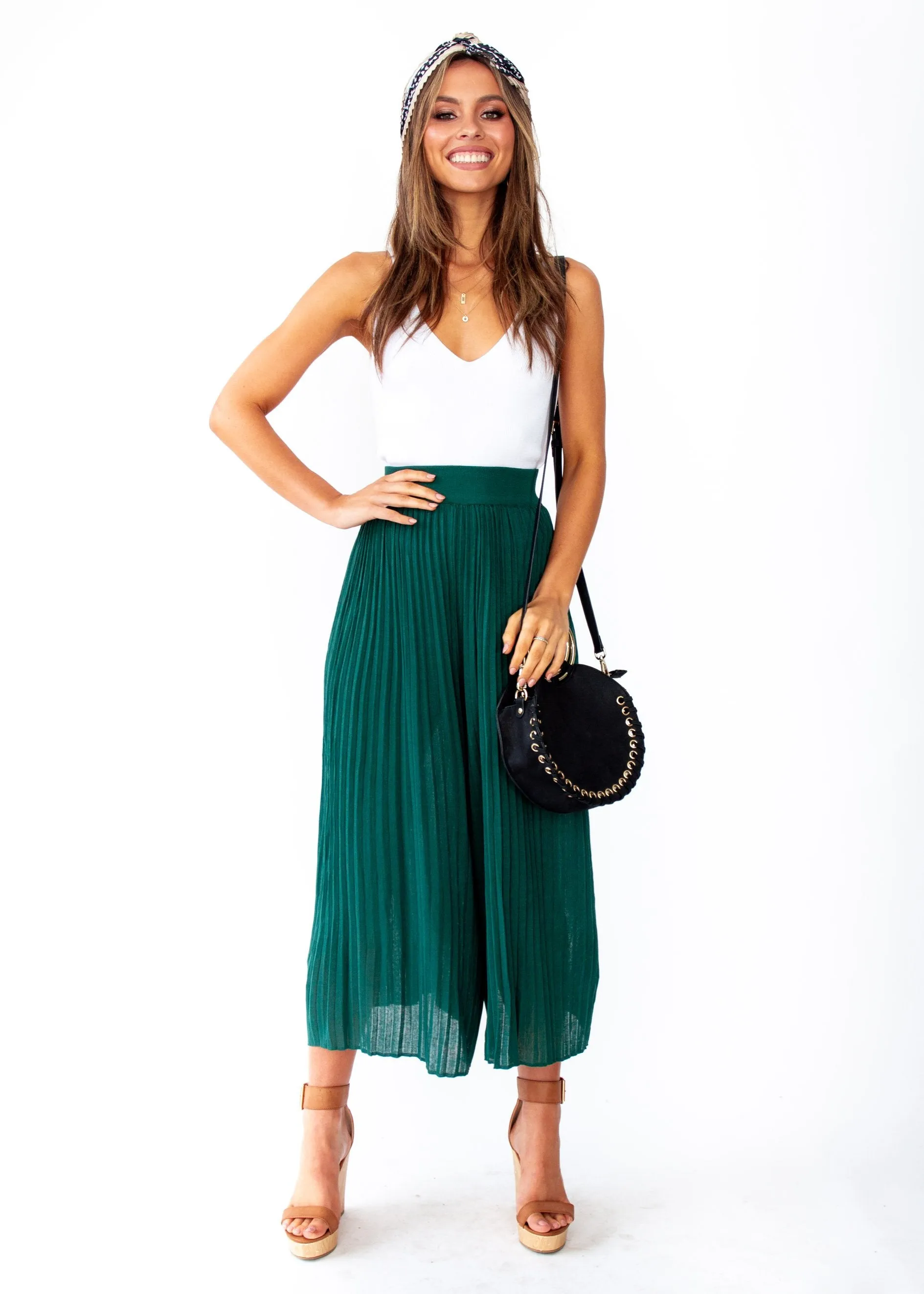 Wintercrest Knit Culottes - Emerald