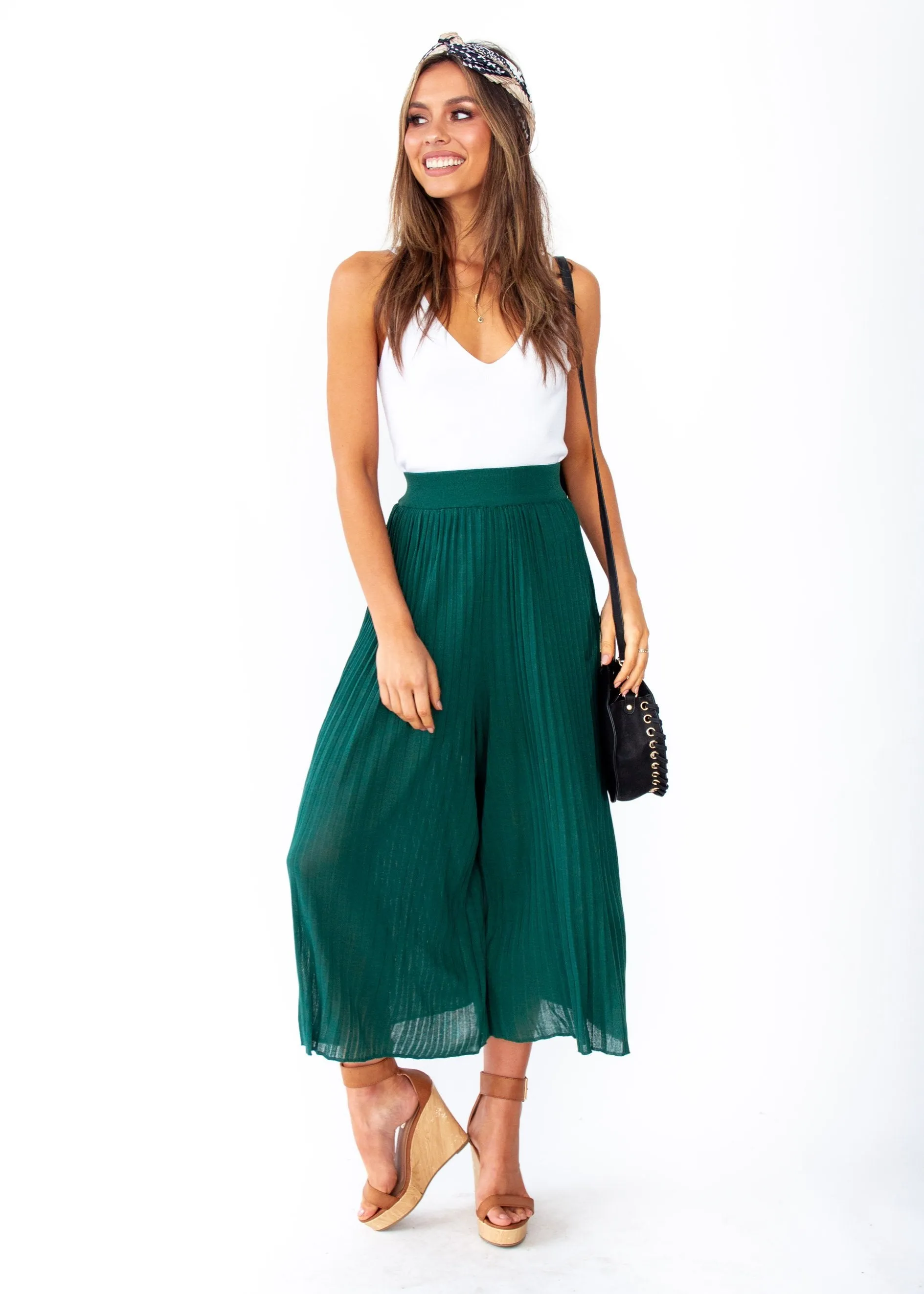 Wintercrest Knit Culottes - Emerald