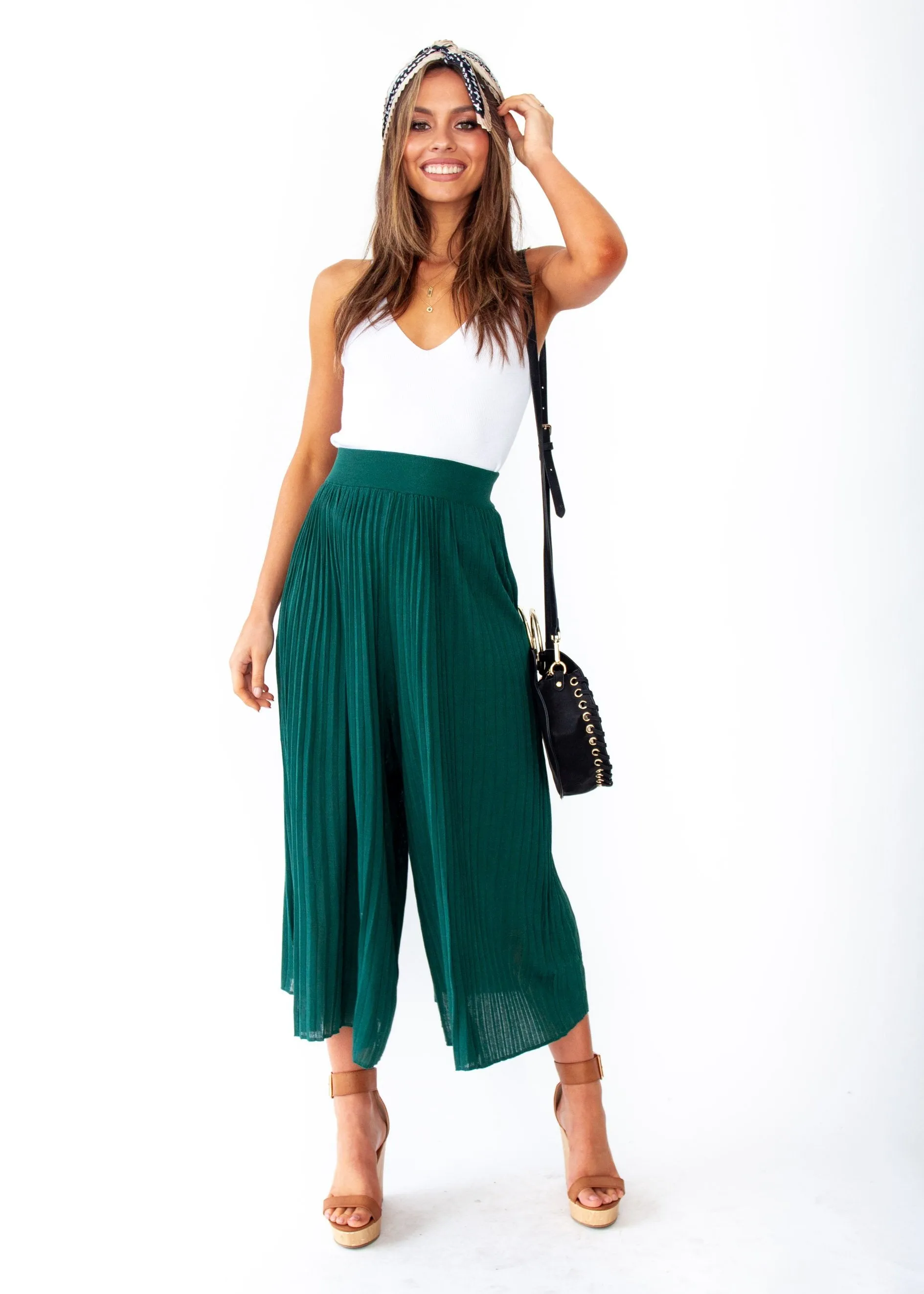 Wintercrest Knit Culottes - Emerald