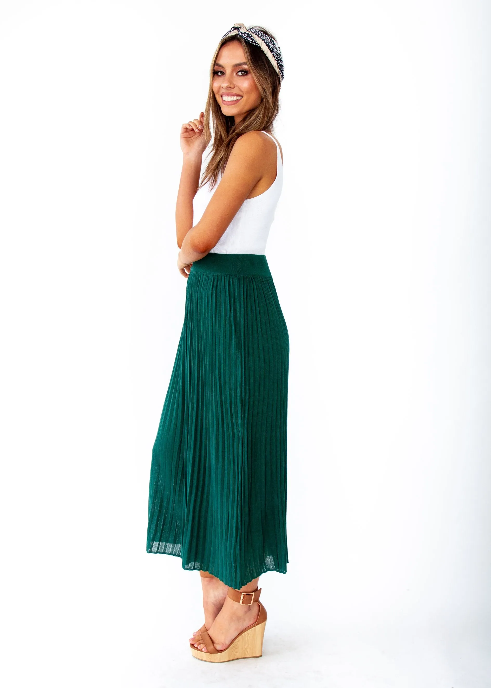 Wintercrest Knit Culottes - Emerald