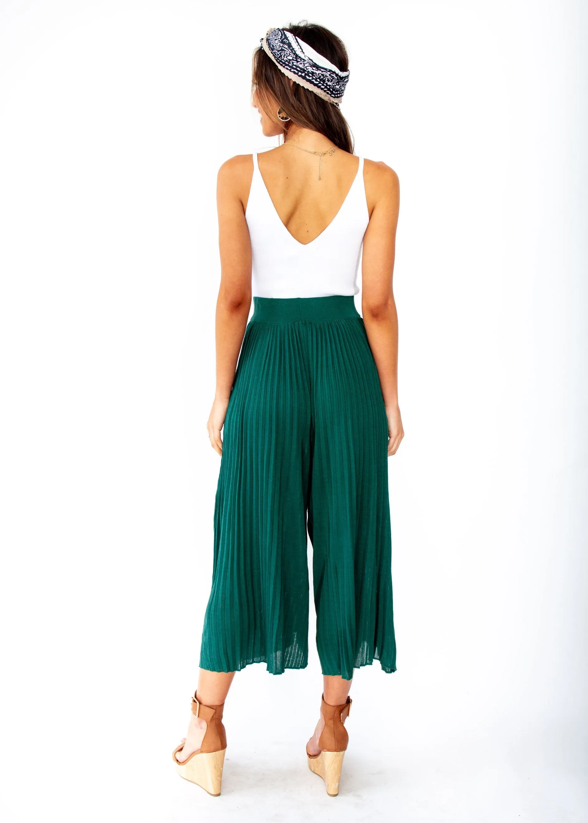 Wintercrest Knit Culottes - Emerald