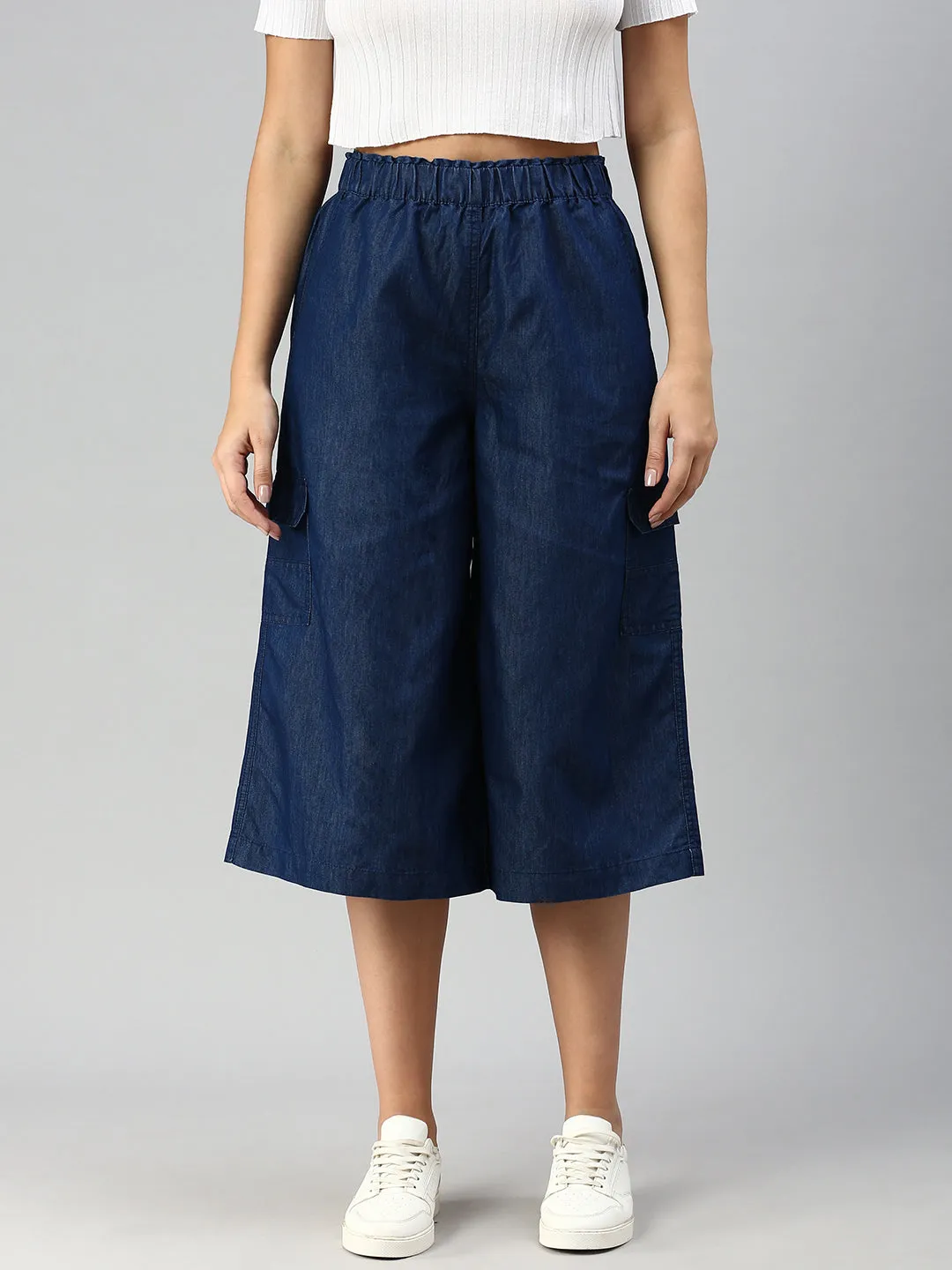 Women Culottes Dark Blue