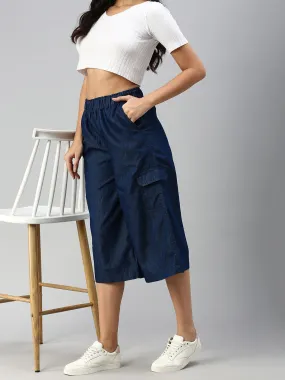 Women Culottes Dark Blue