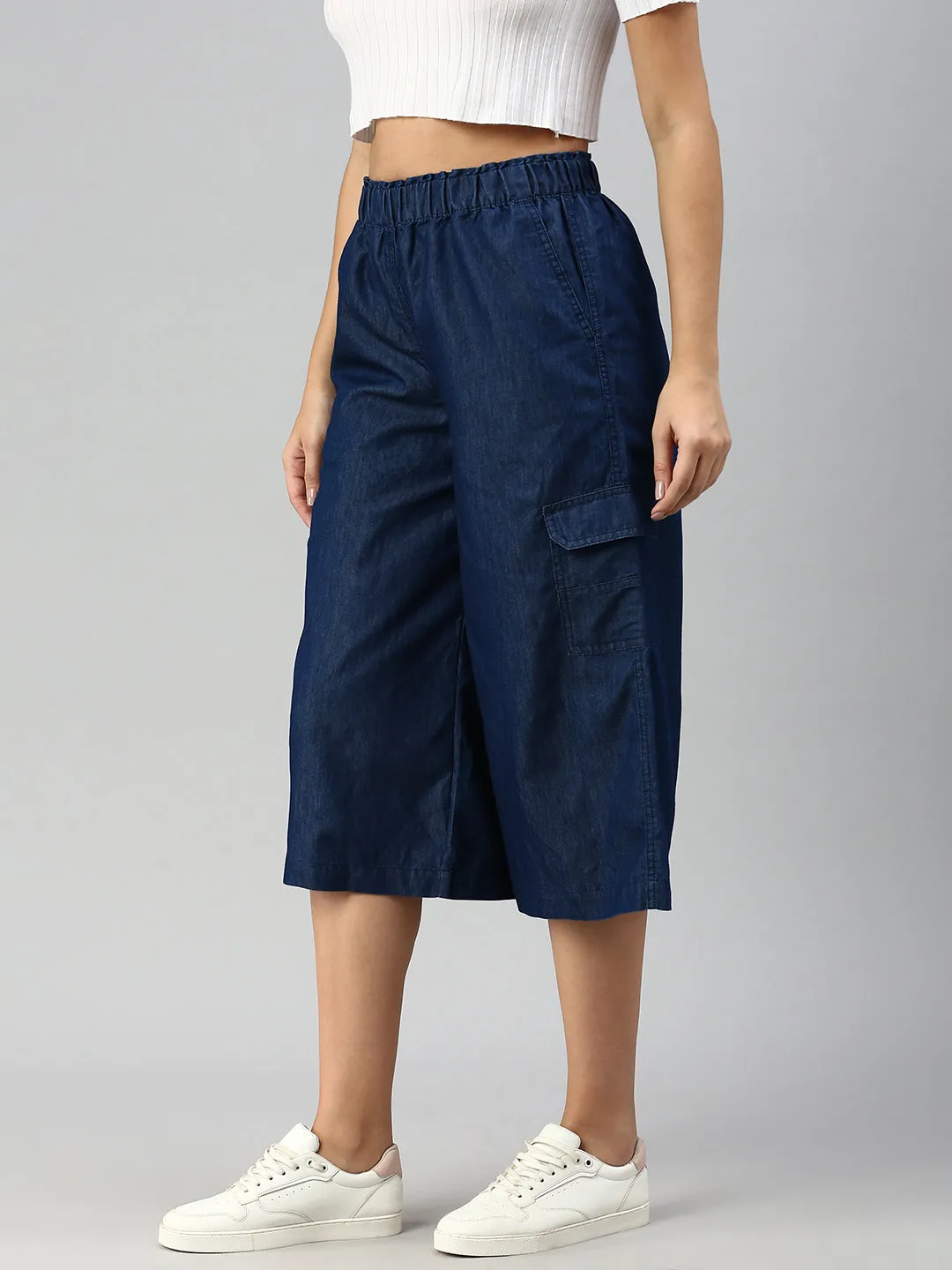 Women Culottes Dark Blue