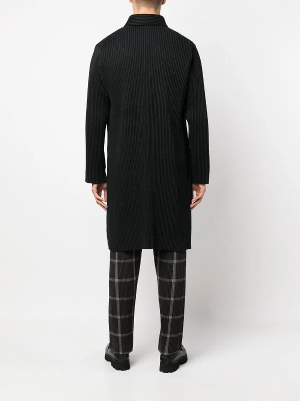 Wool Pleats Coat - Black