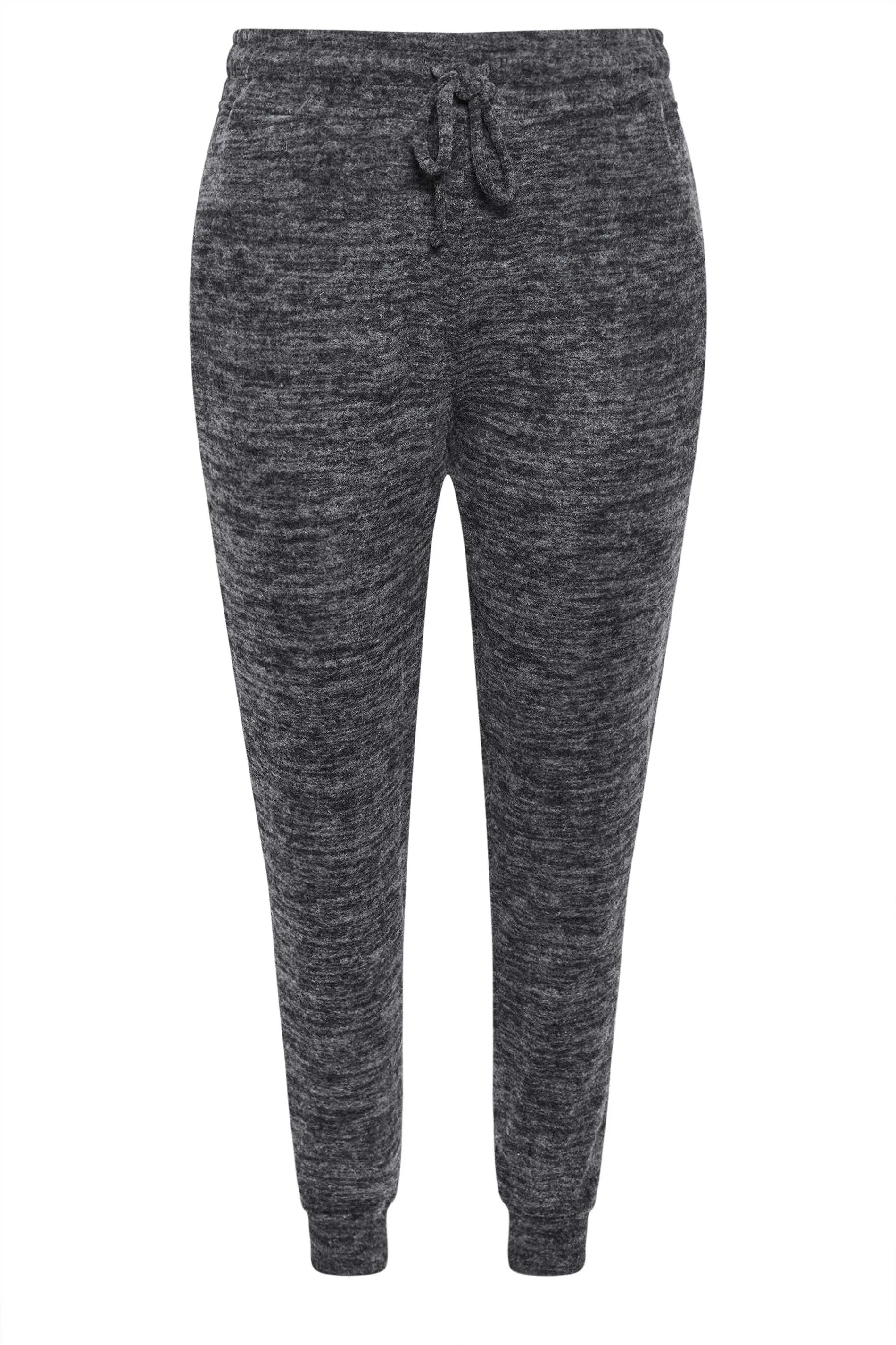 YOURS Curve Charcoal Grey Marl Soft Touch Cuffed Joggers