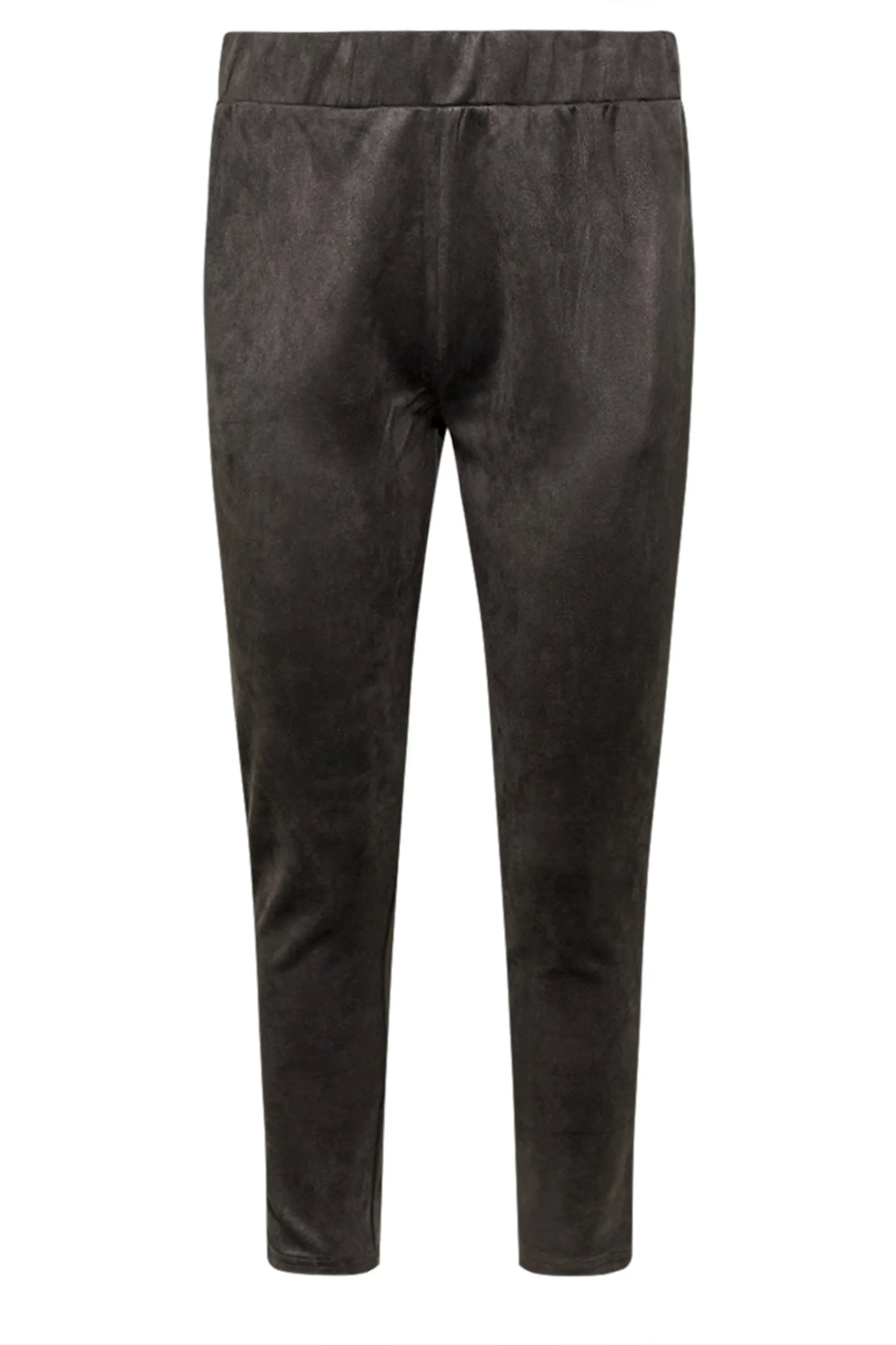 YOURS Curve Grey Stretch Soft Touch Faux Suede Joggers