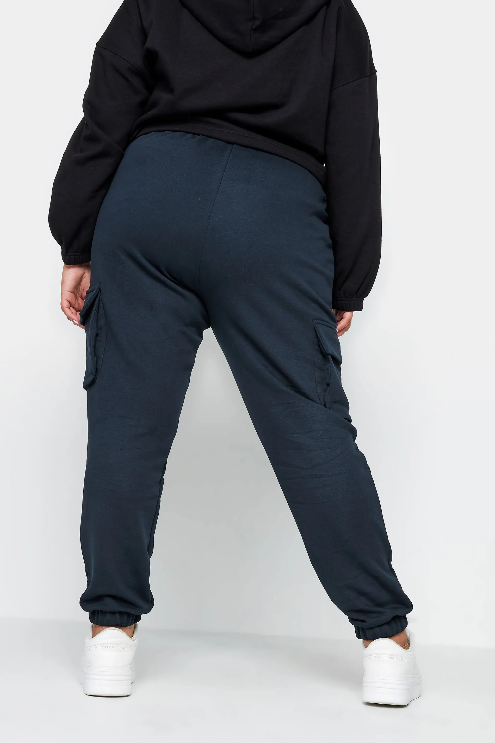 YOURS Curve Navy Blue Cuffed Cargo Joggers