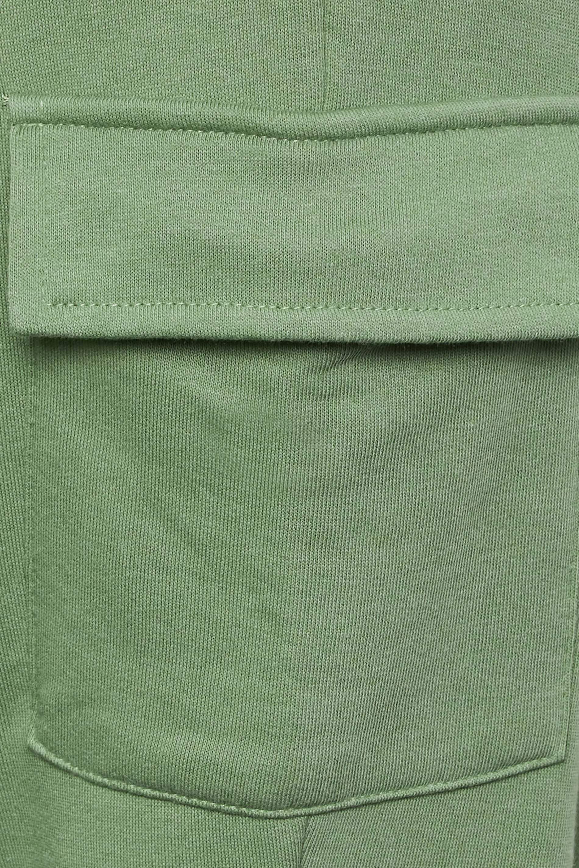 YOURS Curve Sage Green Cargo Pocket Cropped Joggers