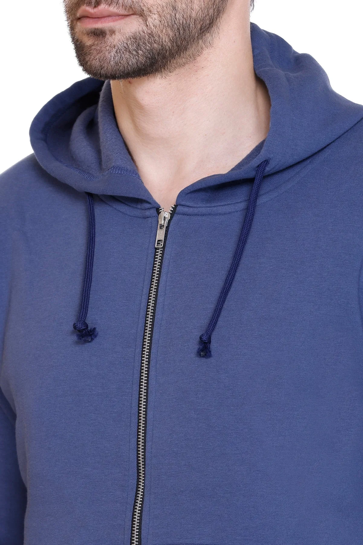 Zipper Hooded Jacket (Unisex) Steel Blue -50/50 Fleece