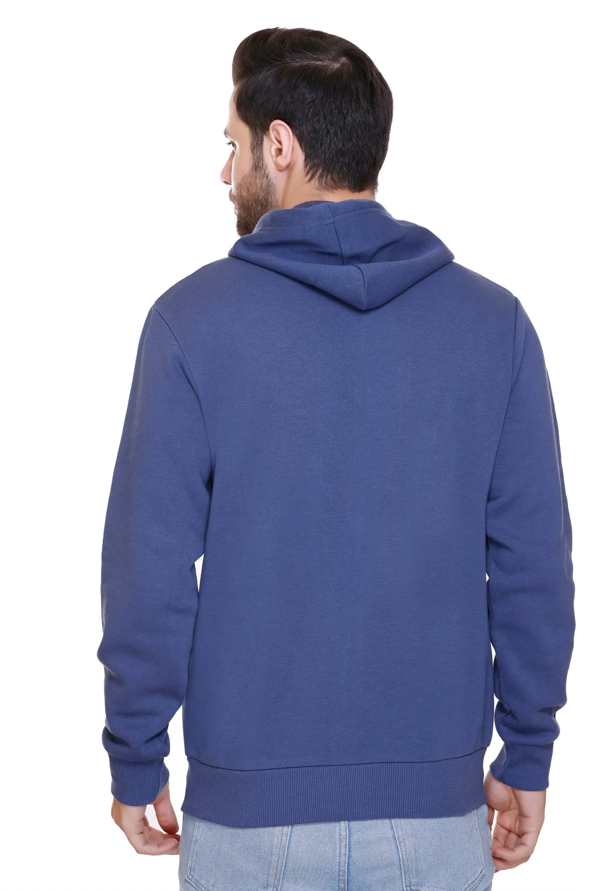 Zipper Hooded Jacket (Unisex) Steel Blue -50/50 Fleece